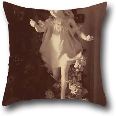 Oil Painting Alfredo Noack (Italian, Born Germany - (Statue Of A Little Girl) Pillowcover 16 X 16 Inches / 40 By 40 Cm Gift Or Decor For Kids Room,club,wedding,him,birthday,play Room - Double Sides