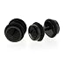 Black Anodized Stainless Steel Faux Plug - Black CZ- 16g Stud - 8mm Fake Plug - Sold as a Pair