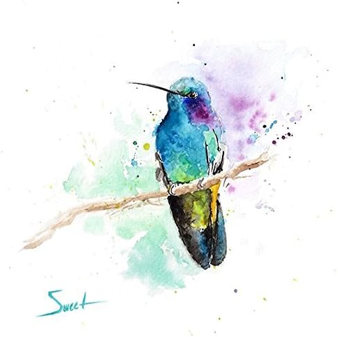 Colorful Hummingbird Wall Art by Eric Sweet | Bird Decor, Hummingbird Painting, Bird Print | Art Print of Rainbow Hummingbird