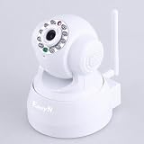 EASYN WiFi Lan/WLan zwei-Wege Audio Pan Tilt IP Kamera Überwachungskamera MAC / Windows / Linux kompatibel Nachtsicht, Alarm Ausgang, Alarm per Email, FTP, Zugriff über das Internet - Weiß