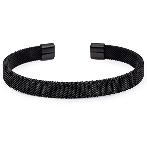 Trendsmax 8mm Mens Womens Unisex Modern Stainless Steel Mesh Cuff bangle Bracelet