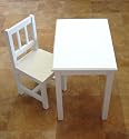 Children's White Wooden Table / Desk & Chair