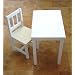 Children's White Wooden Table / Desk & Chair