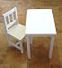 Children's White Wooden Table / Desk & Chair
