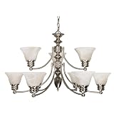 Buy Nuvo 60 360 2 Tier 9 Light Chandelier with Alabaster Glass by Nuvo