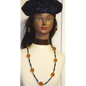 Hand Crocheted Black Chenille with Purple Metallic Gimp Tweed Donna Beret for Women and Teens...