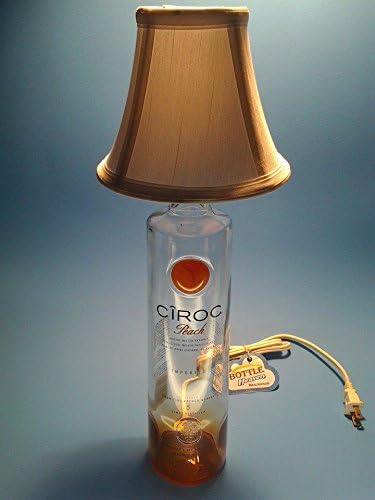Ciroc Peach Liquor Bottle Table Lamp W/ White Shade