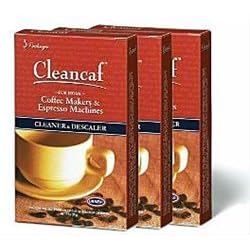 Urnex Cleancaf Coffee Maker & Espresso Machine Cleaner and Descaler 3 Pack
