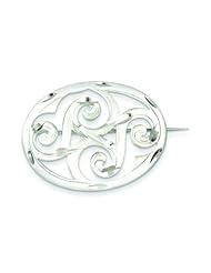 Sterling Silver Scroll Pin Brooch Fancy Jewelry