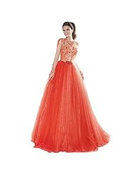 Applique Illusion Long Sleeves Tulle Floor Length 2015 Prom Dress 