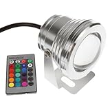 Lemonbest® 10w 12v RGB Multi-color Ip68 Waterproof LED Underwater Light Landscape Fountain Pond Lamp Bulb with Remote Control