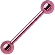 Pink Electro Titanium Barbell Tongue Ring