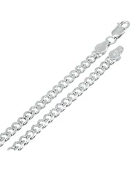4.5MM Thick - Cuban Link Curb Chain Necklace/Bracelet - Genuine .925 Solid Sterling Silver