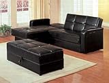 Coaster Kuser Contemporary Chaise Sofa Sleeper Sectional with Storage