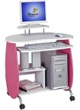 Deluxe Ergonomic Girl's Room Pink Computer Desk