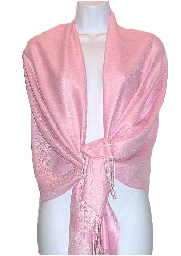 70% Pashmina 30% Silk Paisley Self-design Shawl / Wrap / Stole - 36 Colors + 13 New Colors