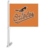Baltimore Orioles MLB Car Flag With Wall Bracket