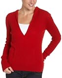 Red Moon Women's 100% Cashmere Cable Long Sleeve V-Neck HoodieSweater