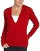 Apparel : Red Moon Women's 100% Cashmere Cable Long Sleeve V-Neck HoodieSweater