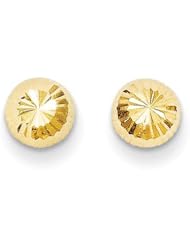 MadiK® 14k Yellow Gold Polished & Diamond Cut 5mm Swirl Post Earrings