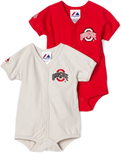 NCAA Unisex Infant/Toddler Ohio State Buckeyes Two Piece Onesie Set (Red, 24 Months)