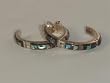 Inlaid Abalone Shell Sterling Silver Hoop Earrings - ER-0079