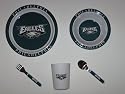 PHILADELPHIA EAGLES Team Logo 5 Piece Baby / Child Dinner Set ( Sipping cup, Plate, Bowl, Fork, and Spoon )