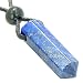 Lucky Crystal Point Good Luck and Magic Powers Amulet Pendant Necklace in Lapis Lazuli Gemstone