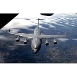 US Air Force Jet (Flying Over River) Art Poster Print - 11x17