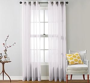White Elegance Window Sheer Voile Scarf 55
