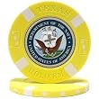 U.S. NAVY on Yellow Big Slick Texas Hold'em Poker Chip