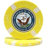 U.S. NAVY on Yellow Big Slick Texas Hold'em Poker Chip