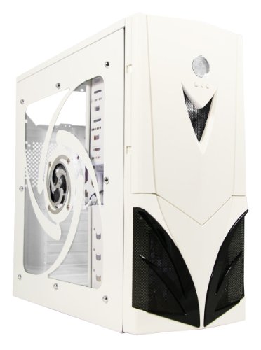 CiT Mars Midi Tower Part-Mesh Gaming Case with 2x White LED Fans and LED Display