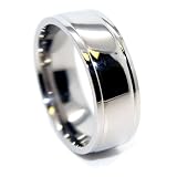 Blue Chip Unlimited - 8mm Grooved Classic Titanium Engagement Band Mens Wedding Ring Anniversary Gift Bridal Rings (Available in Sizes 4-17)