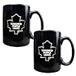 Toronto Maple Leafs 2pc Black Ceramic Mug Set - Primary Logo NHL Hockey