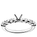 Platinum Engagement Ring Setting with Round and Baguette Sidestones (3/8 cttw)