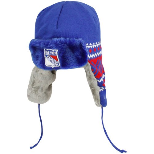 New Era New York Rangers Royal Blue-Red Team Trapper Beanie