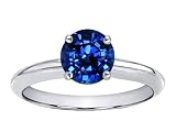 1.65 cts Genuine Lab Created Sapphire Solitaire Engagement Ring - 14kt White or Yellow Gold