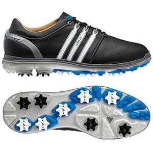 Adidas 2014 Men's Pure 360 WIDE Golf Shoe (Black/Running White/Samba Blue - 11.5)