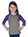 Kavio! Little Girls 3-6X Sheer Jersey Contrast V Neck Raglan 3/4 Sleeve