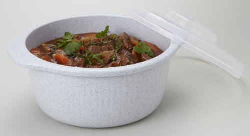 Starmaid Microwave Casserole Dish with Cover, 2-Quart, Granite Gray