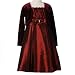 Velvet and Taffeta Girls Christmas Dress - Burgundy (4T - 11/12)