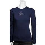UTEP Miners Ladies Navy Blue Rhinestone Logo Long Sleeve Tissue T-shirt