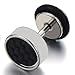 Mens Stud Earrings Stainless Steel Illusion Tunnel Plug Screw Back with Carbon Fiber, 2pcs