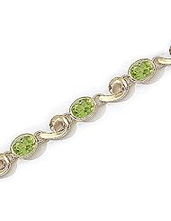 14kt Yellow Gold Oval Peridot and Diamond Bracelet