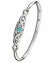 Sterling Silver Blue Topaz Celtic Style Bangle