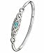 Sterling Silver Blue Topaz Celtic Style Bangle