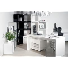 White Club Schreibtisch 180x80 Weiss Hochglanz by Kare Design