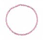 Anklet - A69 - Stretch - 4mm Swarovski (tm) Crystal and Silver Tone Heishi Beads ~ Rose