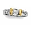 14K Two-Tone Gold Diamond Wedding Band Duo - Lady's Ring